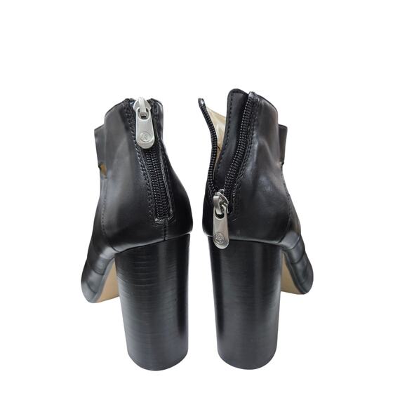 Adrienne Vittadini Black Cutout Peep-Toe Heels 9.5M Leather High Heel Dressy - Picture 9 of 12